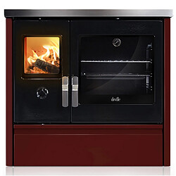 Cuisinière à bois melisse 90 bordeaux - C086AB03 - DEVILLE 