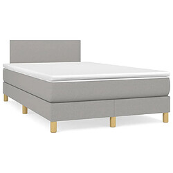 vidaXL Sommier à lattes de lit avec matelas Gris clair 120x200cm Tissu