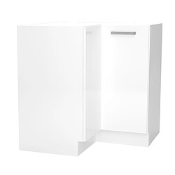 Pegane Meuble bas d'angle de cuisine coloris blanc -longueur 90 x profondeur 90 x hauteur 82 cm