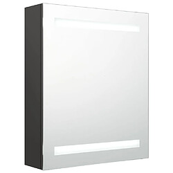 Maison Chic Armoire de salle de bain,Meuble de rangement,Meuble haut à miroir LED anthracite 50x14x60 cm -GKD894264