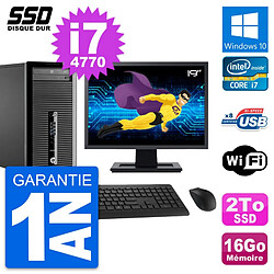 PC Tour HP 400 G1 Ecran 19" Intel Core i7-4770 RAM 16Go SSD 2To Windows 10 Wifi · Occasion 