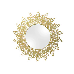 Present Time Miroir en métal filaire Plume - Diam. 60 cm - Doré Present Time - Miroir en métal filaire Plume - Diam. 60 cm - Doré - Design