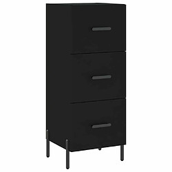 Maison Chic Buffet,Meuble de Rangement,commode pour salon,Cuisine Noir 34,5x34x180 cm Bois d'ingénierie -MN27347 pas cher