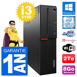 PC Lenovo ThinkCentre M800 SFF Intel i3-6100 RAM 8Go Disque 2To Windows 10 Wifi · Occasion 