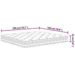 vidaXL Matelas à ressorts ensachés moyen 180x200 cm pas cher