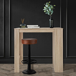 Table de bar avec étagcre r 3 niveaux 117x106x57 cm Chene Sonoma en bois ML-Design pas cher