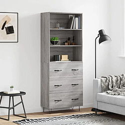 Maison Chic Buffet,Meuble de Rangement,commode pour salon,Cuisine Sonoma gris 69,5x34x180 cm Bois d'ingénierie -MN93702