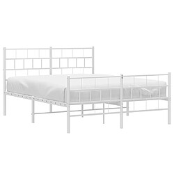 Avis Maison Chic Lit adulte - Lit simple Cadre de lit métal avec tête de lit/pied de lit,Structure du lit Contemporain pour chambre blanc 120x190cm -MN72982