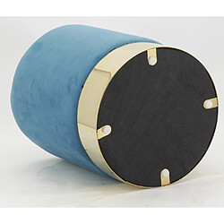 Acheter Aubry Gaspard Pouf en velours et métal doré (Lot de 2) bleu.