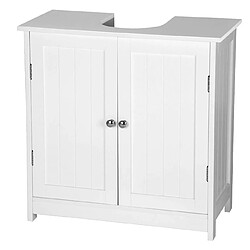 Helloshop26 Meuble de salle de bain sous-vasque 60 × 30 × 60 cm en bois blanc 19_0001063