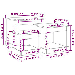 vidaXL Tables basses 3 pcs blanc brillant bois d'ingénierie pas cher