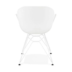 Acheter Mes Lot de 2 fauteuils design blanc piétement métal blanc - UMILA