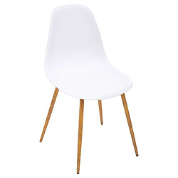 Toilinux Lot de 4 Chaises design scandinave Taho - Blanc