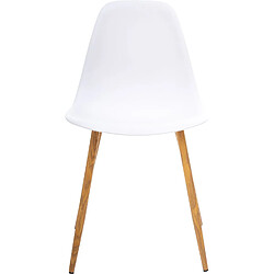 Toilinux Lot de 4 Chaises design scandinave Taho - Blanc