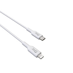 Jaym Câble de Charge et Synchronisation de donnée USB-C / Lightning MFI PD 3.0 3A 2M Blanc