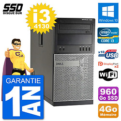 PC Tour Dell 7020 Intel Core i3-4130 RAM 4Go SSD 960Go Windows 10 Wifi · Occasion 