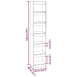 vidaXL Bibliothèque/Séparateur de pièce Sonoma gris 40x30x198 cm pas cher