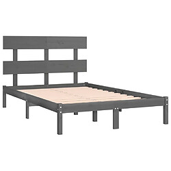 Avis vidaXL Cadre de lit sans matelas gris 200x200 cm bois massif