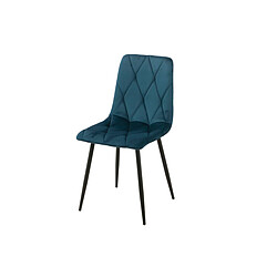 Chaise Romimex Bleu Velours Métal 45 x 89 x 55 cm