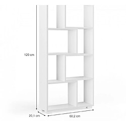 Mpc Étagère En Blanc 8 Compartiments 60,2 X 120 X 20,1 Cm (lxhxp)