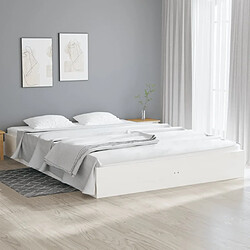 vidaXL Cadre de lit sans matelas blanc bois massif 160x200 cm