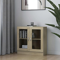 vidaXL Armoire à vitrine Chêne sonoma 82,5x30,5x80cm Bois d'ingénierie