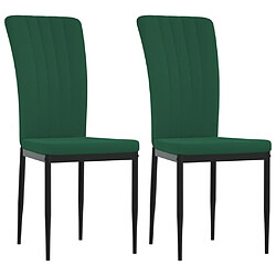 Maison Chic Lot de 2 Chaises à manger,Chaise pour cuisine,Solide Structure Vert foncé Velours -MN65129