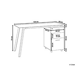 Beliani Bureau blanc/bois 130 x 60 cm MONTEVIDEO