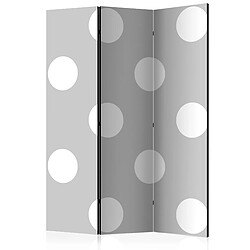 Decoshop26 Paravent 3 volets panneaux cloison séparateur de pièce pliable recto verso Charming Dots 135x172 cm PAR110177