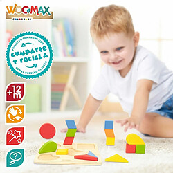 Puzzle enfant en bois Woomax Formes + 12 Mois 16 Pièces (6 Unités) pas cher