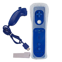 NC Pack Manette Contrôleur de jeu Wii U+ Nunshuck + Housse Bleu