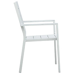 Acheter Maison Chic Lot de 4 Chaises de jardin,Fauteuil d'extérieur Blanc PEHD Aspect de bois -MN35874