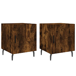 vidaXL Tables de chevet 2 pcs chêne fumé 40x40x50 cm bois d'ingénierie