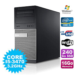 PC Tour Dell Optiplex 7010 Core I5-3470 3.2Ghz 16Go 240Go SSD DVD WIFI Win 7 · Occasion 