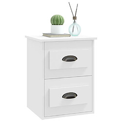 Avis vidaXL Table de chevet murale blanc 41,5x36x53 cm