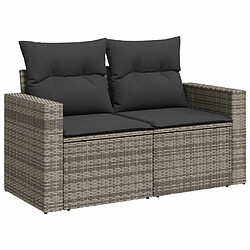 Acheter vidaXL Salon de jardin 11 pcs avec coussins gris résine tressée