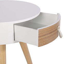 Avis The Home Deco Factory Table de chevet scandinave Nora - Diam. 35 x H. 45 cm - Blanc