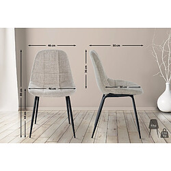 Non Lot de 2 chaises Tom en tissu