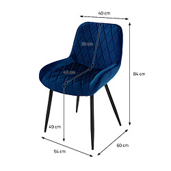 Acheter ML-Design Set 4 chaises de salle à manger rembourrées assise dossier bleu foncé velours