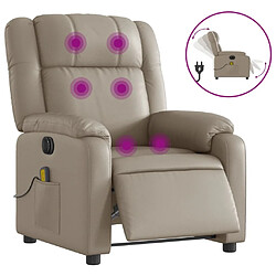 Maison Chic Fauteuil Relax pour salon, Fauteuil de massage inclinable électrique cappuccino similicuir -GKD37895