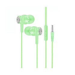 LUUCOZK Écouteurs intra-auriculaires de sport universels dynamiques filaires de 3,5 mm, basses puissantes L104 avecMic-Green 