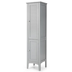 Helloshop26 Meuble de rangement salle de bain meuble colonne sur pied avec rangement à 5 niveaux organisateur de rangement 37 x 37 x 160 cm gris 20_0006292 