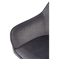 Decoshop26 Chaise de salle à manger x1 moderne et confortable en velours gris foncé et pieds en métal noir 10_0001996 pas cher