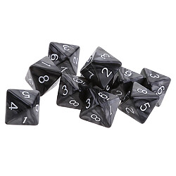 Avis 10pcs Dés 8 Faces Dés Polyédriques D8 Pour Les Jeux De Table De Fête Noir