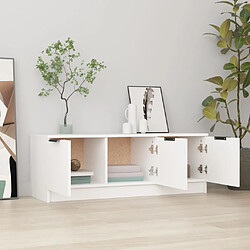 Avis Maison Chic Meuble TV scandinave - Banc TV pour salon Blanc 102x35x36,5 cm Bois d'ingénierie -MN52921