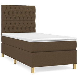 vidaXL Sommier à lattes de lit avec matelas Marron foncé 100x200 cm