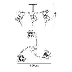 Luminaire Center Semi Plafonnier Dali 3 Ampoules G9, chrome poli