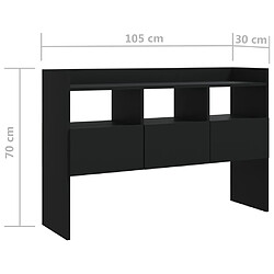 vidaXL Buffet Noir 105x30x70 cm Bois d’ingénierie pas cher