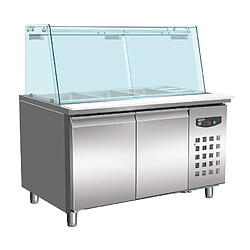 Saladette Réfrigérée avec 2 Portes et Vitrine 4 Bacs GN 1/1 - Combisteel