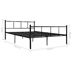 Acheter vidaXL Cadre de lit sans matelas noir métal 140x200 cm